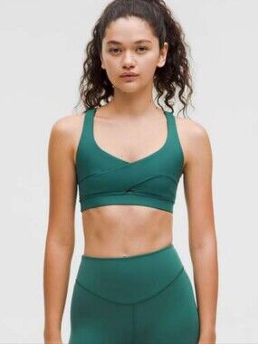 Lululemon Energy Bra Wrap *Light Support, B/C Cup Greem size 4